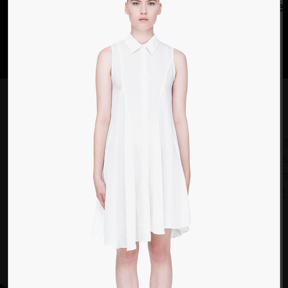 $535 rare Wayne silk godet shirt dress
